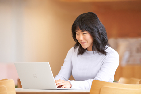 A person working on a laptop