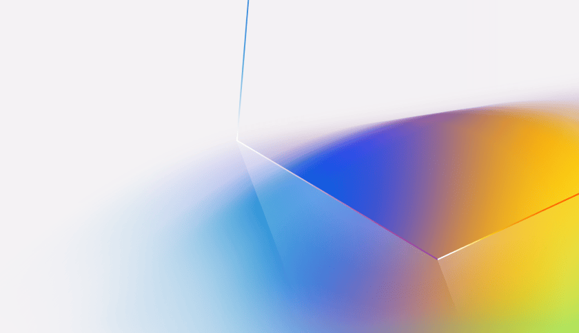 Abstract illustration of a gold and blue shape