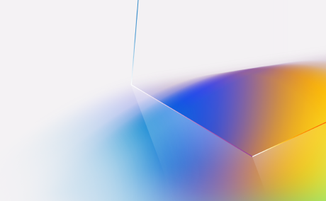 Abstract illustration of a gold and blue shape