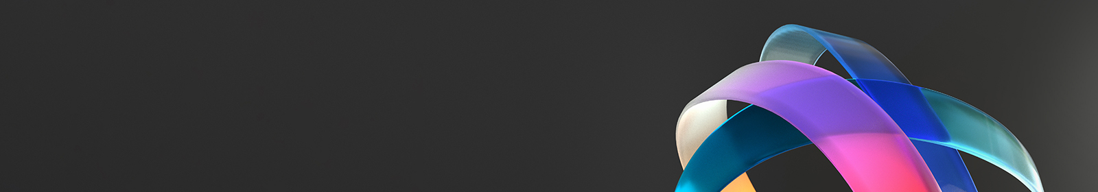 Multiple interconnected colored ribbons