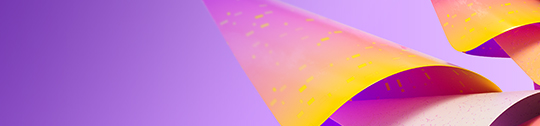 colorful graphic of orange and pink and purple wavy shapes