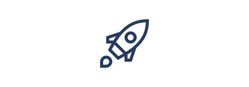 Icon of a rocket ship