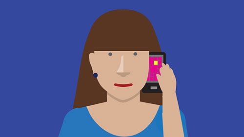 Illustration of woman talking on phone