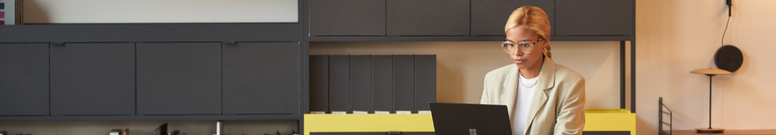 Woman working on a laptop