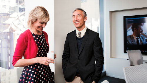 Small conference meeting in modern workspace