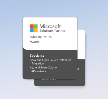 Two overlaid cards featuring the Microsoft Partner logo