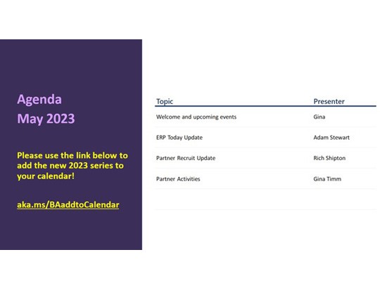 Agenda for Mays Community Call 