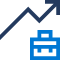 Icon representing a toolbox and graph showing growth