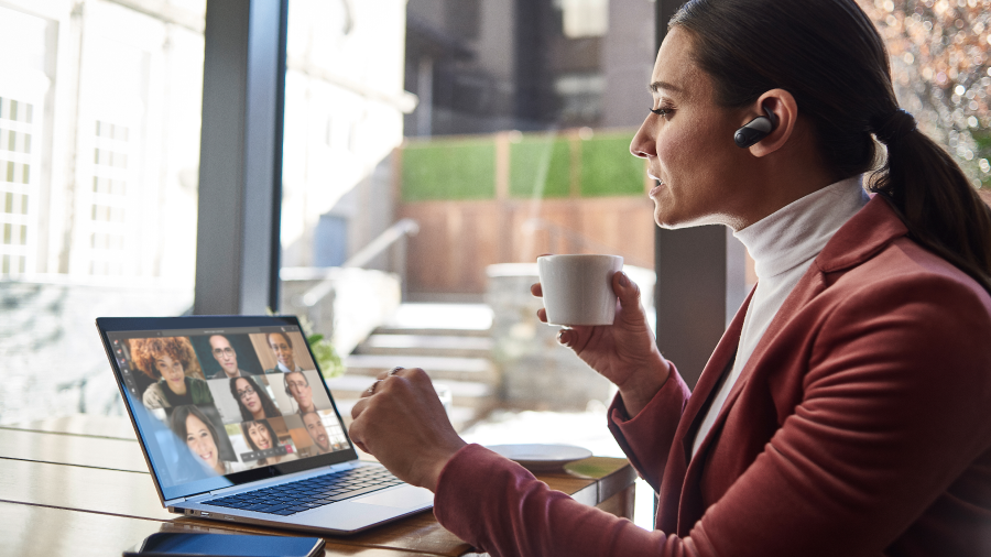 Woman in a Teams Call