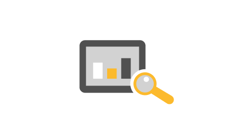 Magnifying glass over a computer screen