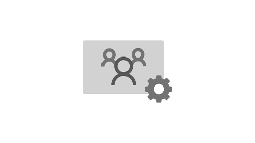 People icon with gear in right corner