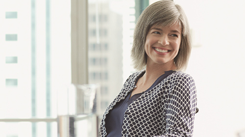 Woman smiling at camera