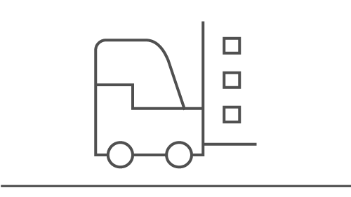 icon of a forklift carrying packages