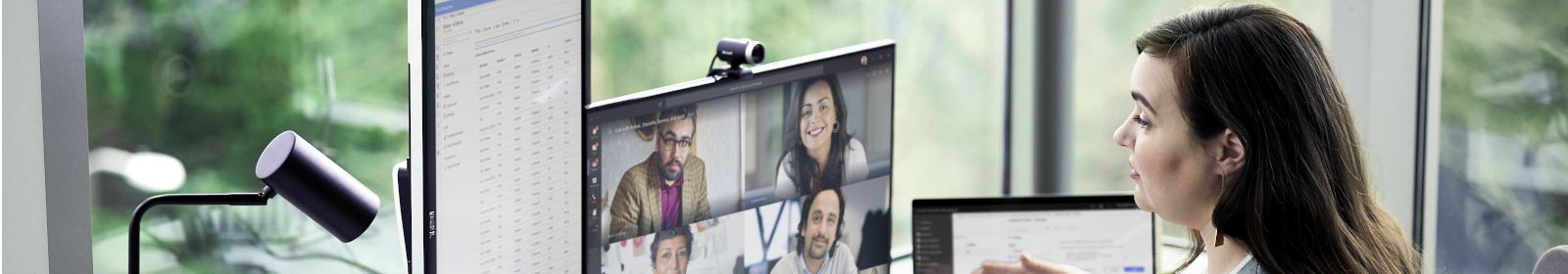 Women working with desktop