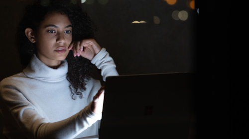 Woman working with laptop