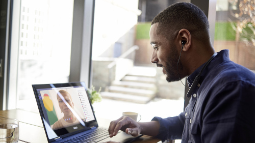 A man in a video call