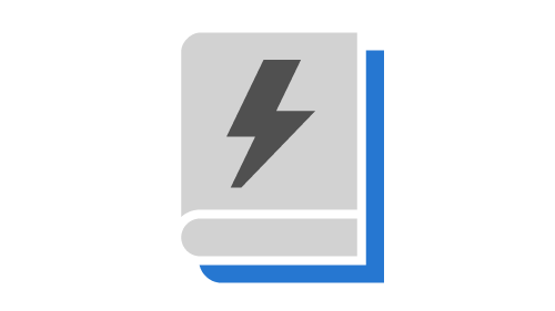 Icon of book with lightning bolt