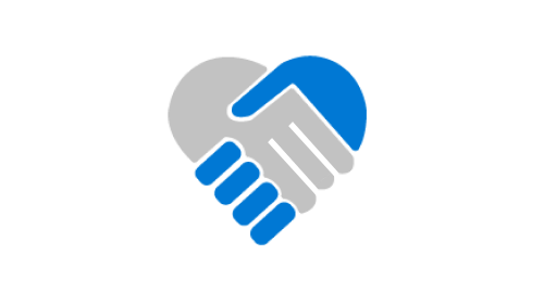 Simple illustration of two hands making a heart