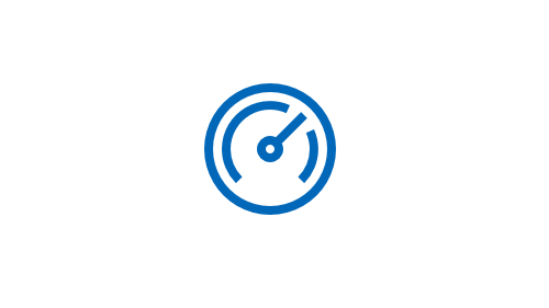 Icon of blue speedometer