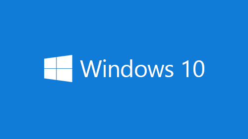 Illustration of blue box with Windows 10 text