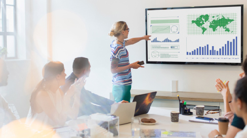 Shot of a businesswoman giving a presentation in a boardroom