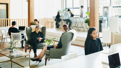 People sitting in a coworking space