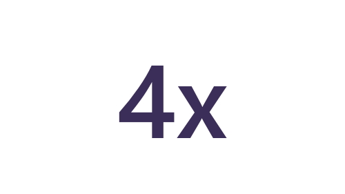 Image of the number four with multiplication sign
