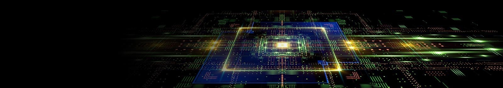 Image of a glowing circuit board