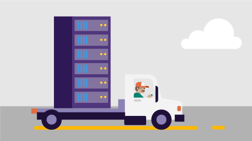 Illustration of a can moving servers