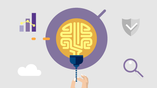 Illustration of brain inside lightbulb