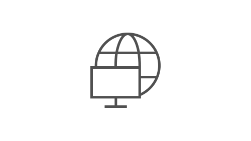 Illustration of computer monitor with globe in the background