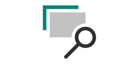 Black, green, and grey webpage and magnify glass graphic