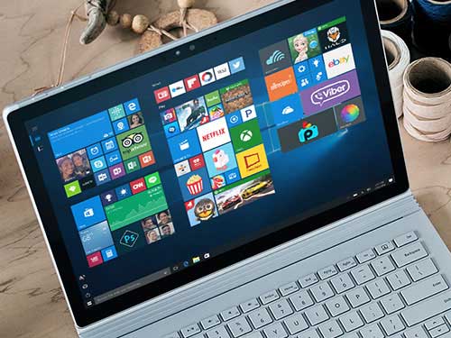 Image of Microsoft Surface set on home screen 