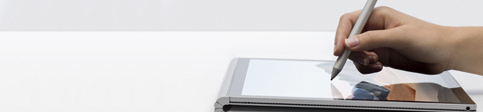 Surface Pro X on white desk