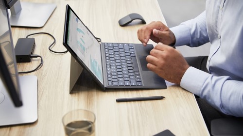 Person using Surface Pro 7