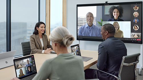 Meeting room using Surface Hub 2S
