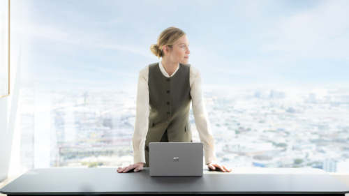 A person having the Surface device