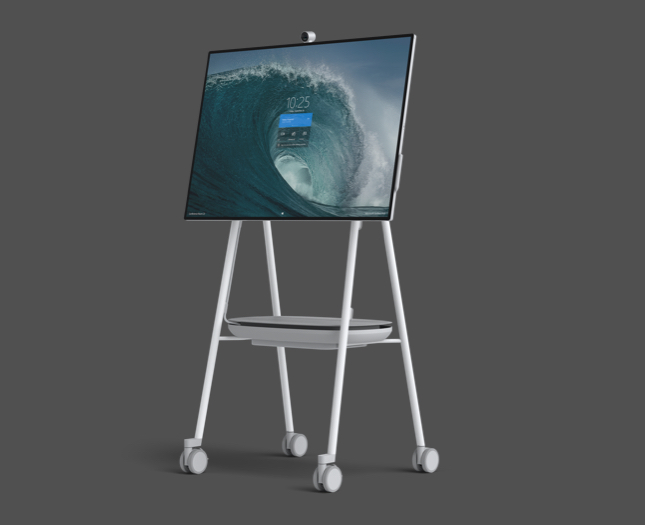 Surface Hub against a grey background