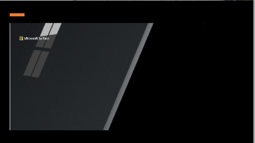Dark screen with Microsoft Surface logo