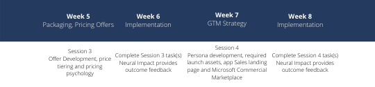 Power Platform and GTM acceleration 8 week program, consisting of 4 sessions