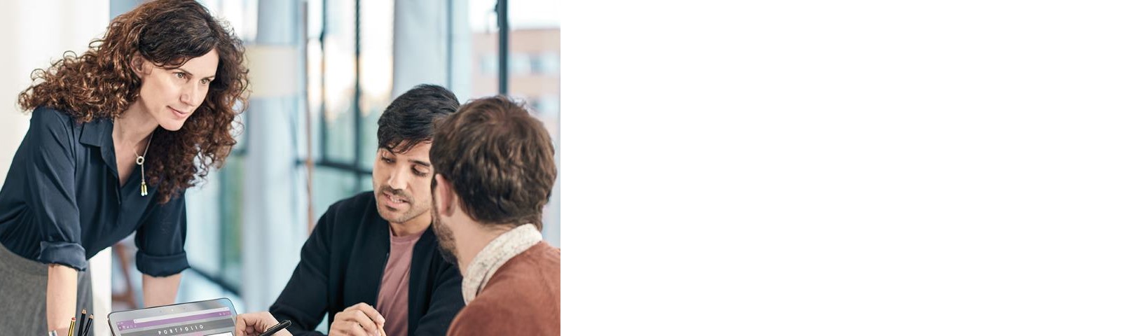 Three professionals in an office