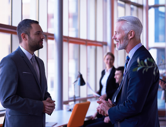 Partner having discussion 