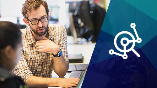 man working on laptop