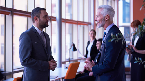 partner having discussion 