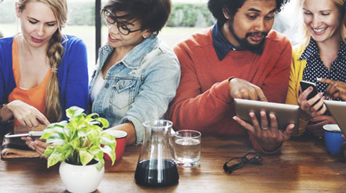 Partner having discussion