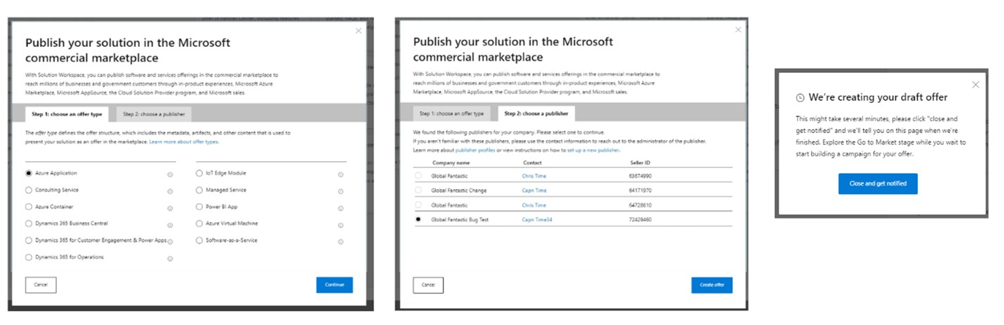 Image of the Microsoft commercial marketplace section