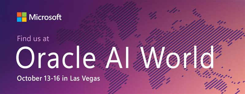 banner advertising Oracle AI World event, October 13-16, 2025